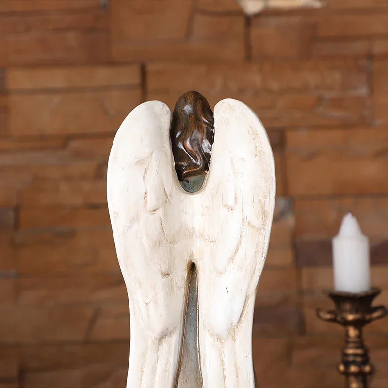 Hand-Carved Guardian Angel Statue - Painted Wooden Religious Art, Home Blessing Decor Gift - Image 19